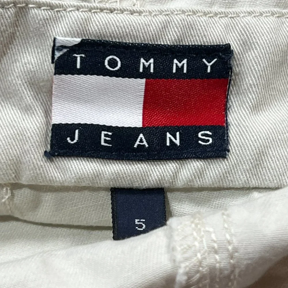 Vintage Tommy Girl Bib Overall Shorts Sz 5 - Y2K Tommy Jeans Hilfiger Shortalls‎