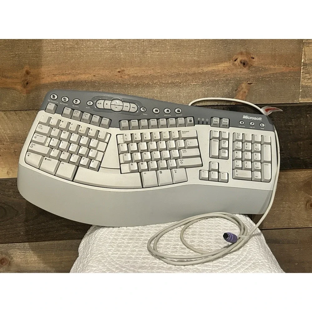 Microsoft Natural Keyboard Ergonomic Comfort Multimedia 1.0A RT9470 Wired PS/2
