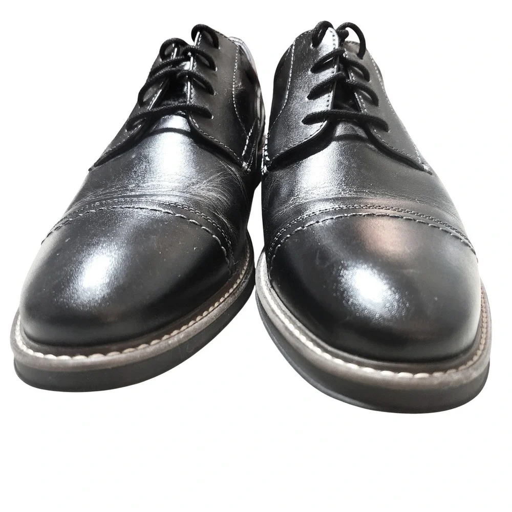 Nunn Bush Cap Toe Oxford Men's Size 8 Black Leather Dress Shoes Wedding Church