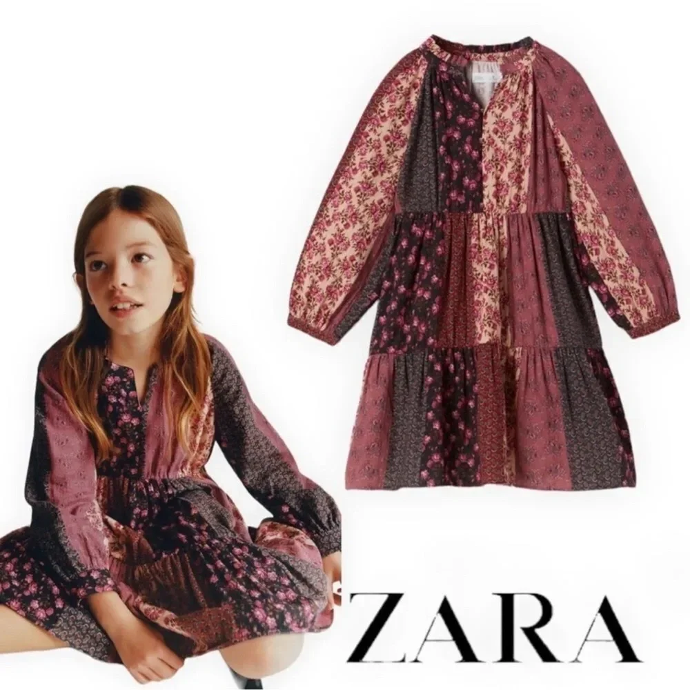 ZARA Kids | Maroon | PATCHWORK DRESS
