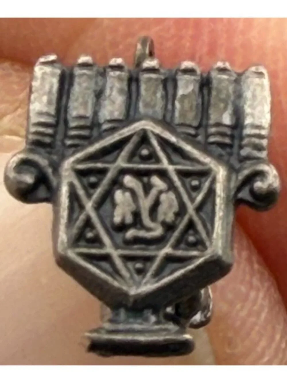 Vintage Menorah Star of David Lapel Pins Judaica Silver Plate Pair Mixed Backs