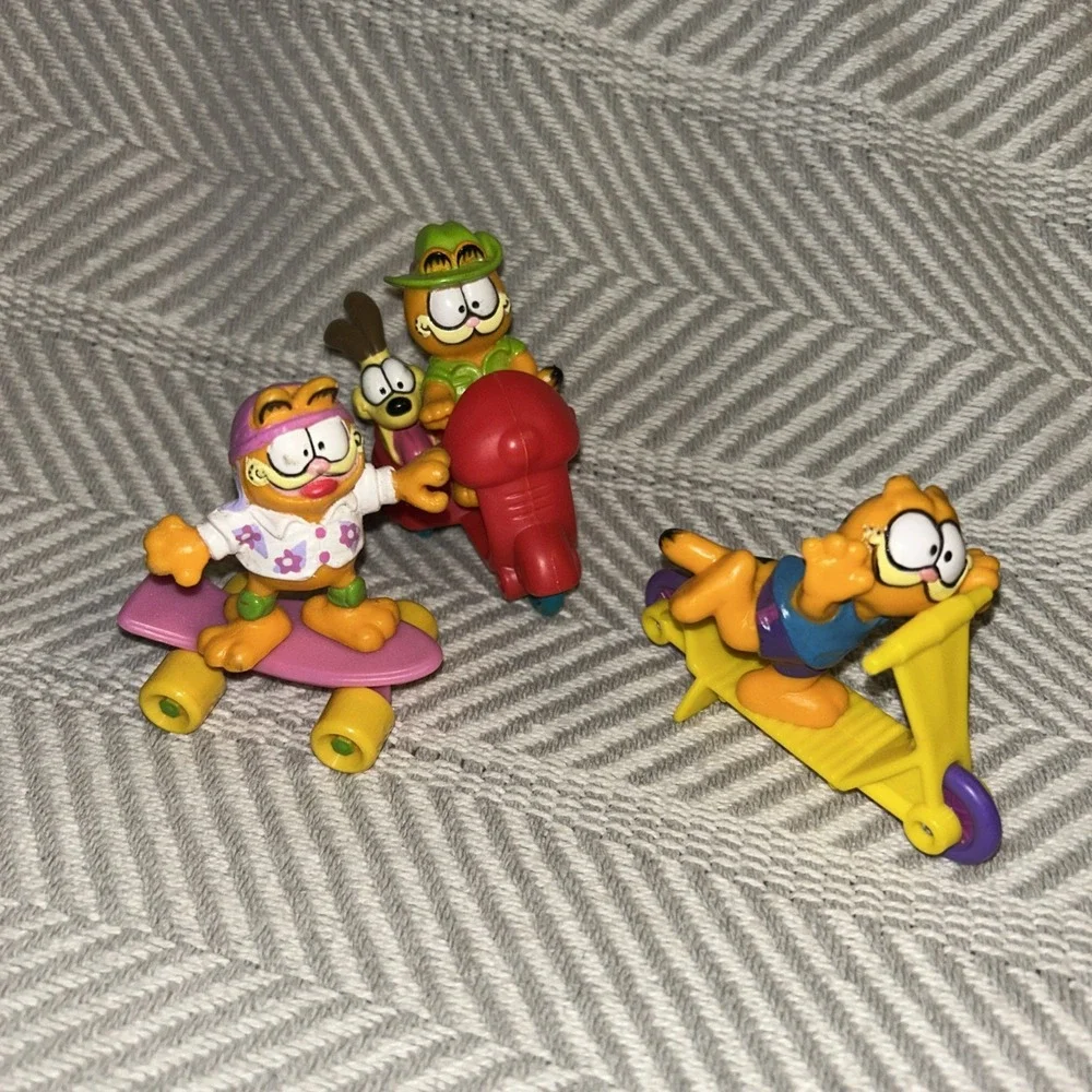 VTG Garfield McDonald's Toy Happy Meal Bundle 1988 Figures Cake‎ Toppers D3