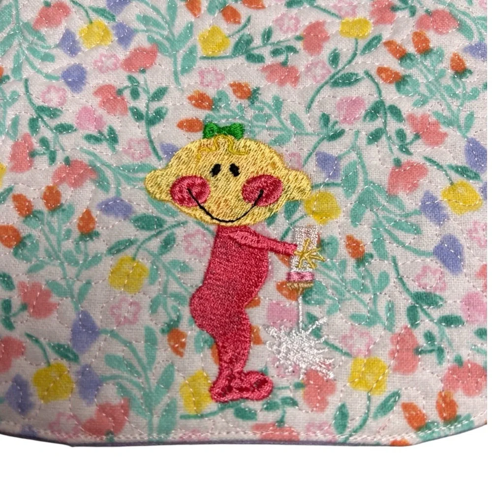 Hand Crafted Flannel Burp Cloth Contoured Padded Fabric Quilted Reversible