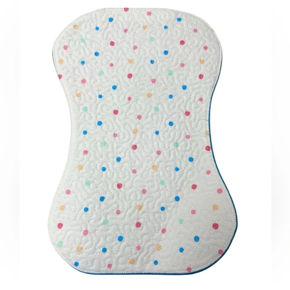 Hand Crafted Burp Cloth Colorful Polka Dot Flannel Contoured Padded Reversible