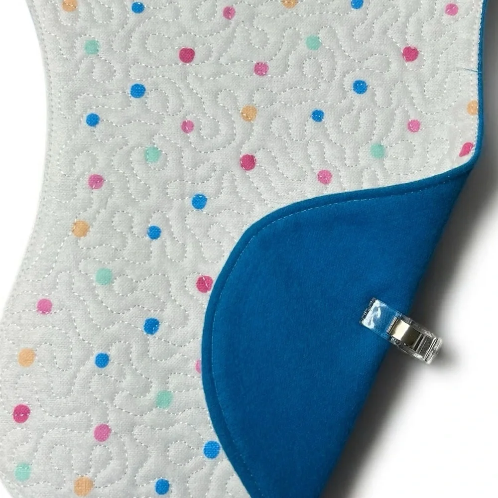 Hand Crafted Burp Cloth Colorful Polka Dot Flannel Contoured Padded Reversible
