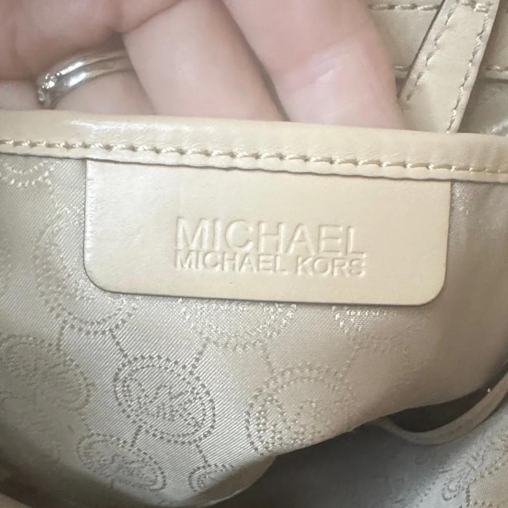 Michael Kors Burgundy Patent‎ Leather Monogram Tote Bag