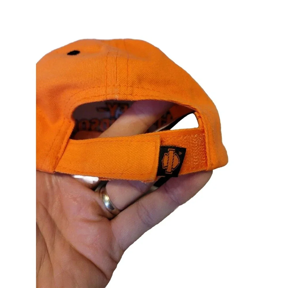 Harley Davidson Hat Cap Youth Boy Girl Embroidered Motorcycle Size 2-4T Orange