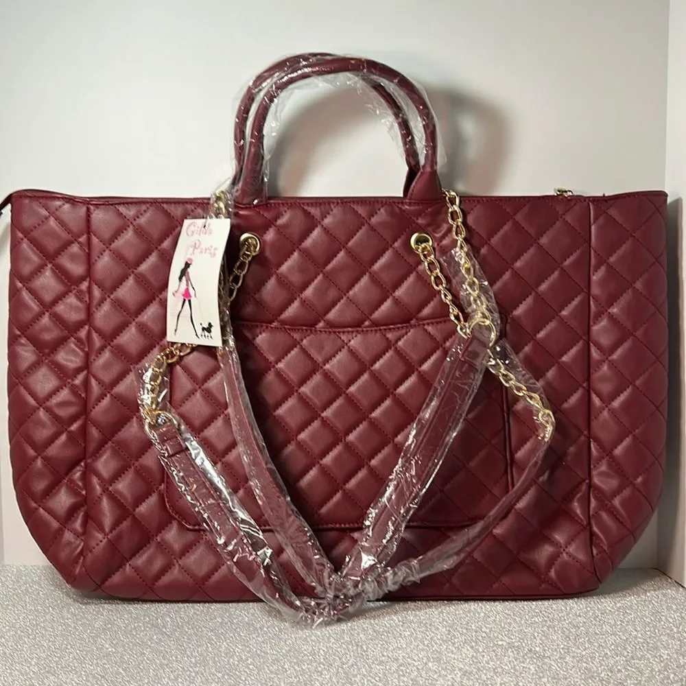 Extra Large Gilda Paris Tote with Gold Chain Handles. P14