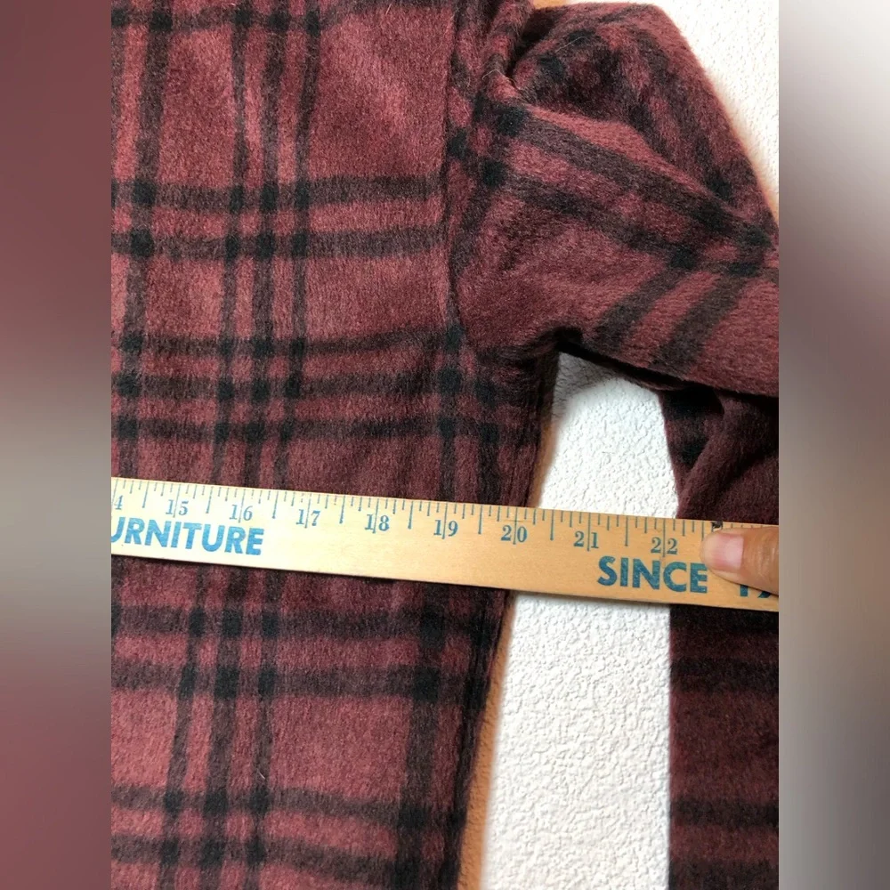 AllSaints Red and Black Plaid Shirt Jacket