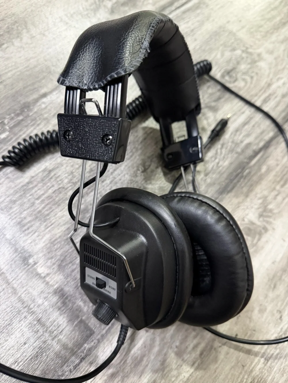 Vintage Black Over-Ear Headphones with Padded Headband