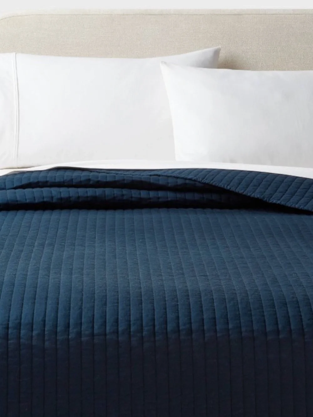 THRESHOLD NWT Washed Cotton Sateen Quilt -Dark Navy -full/queen
