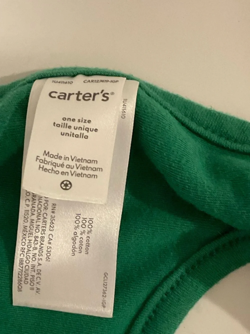Carters festive green cotton