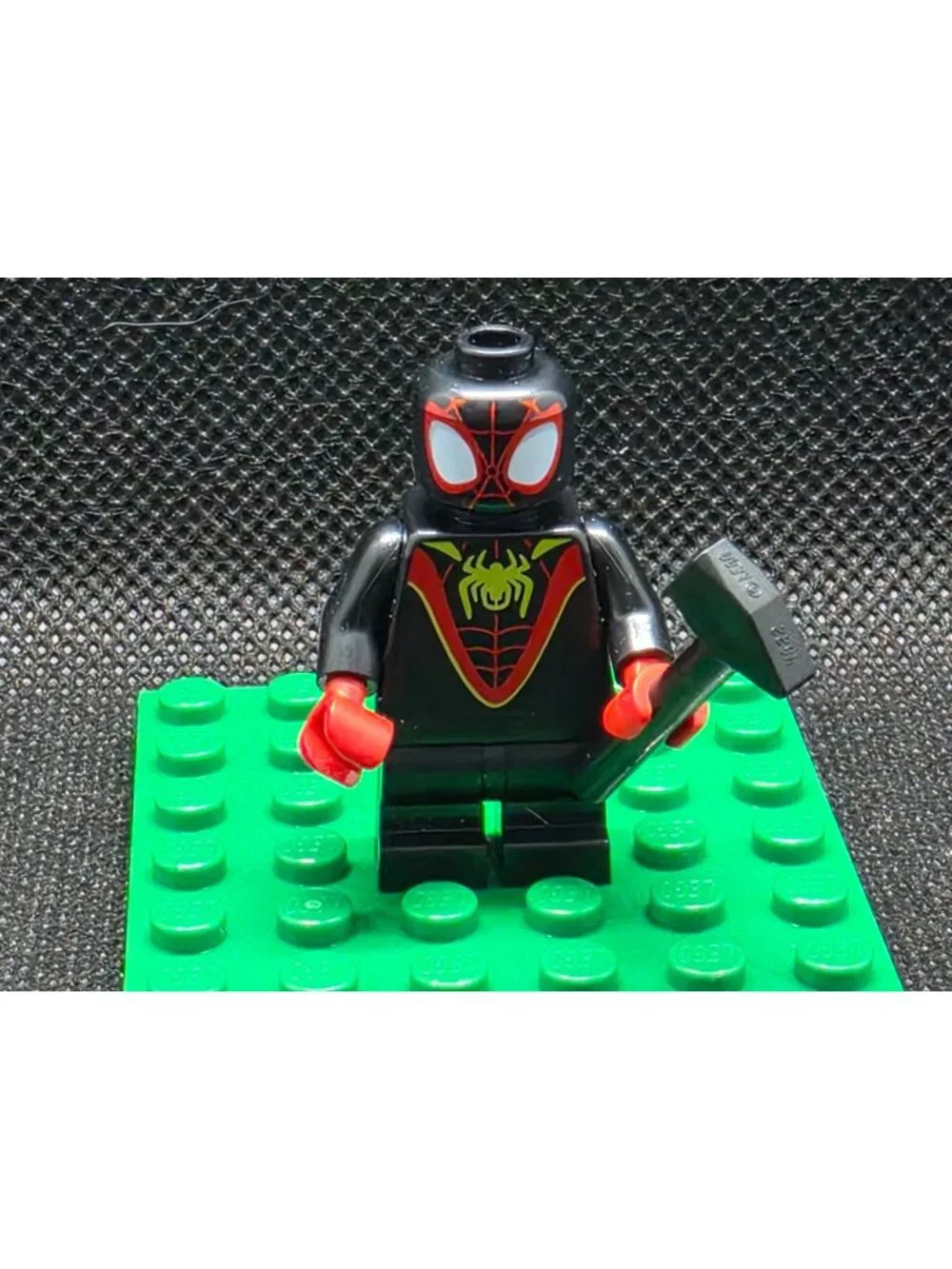 LEGO Marvel Spider-Verse: Miles Morales Minifigure w/ Hammer Black Red NEW