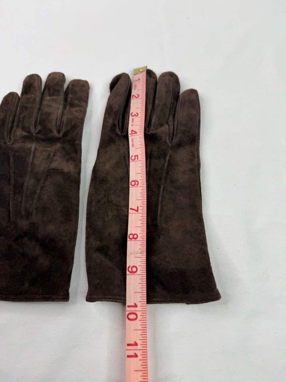 ARIS Brown Suede Leather Gloves Fleece Lining Size XL