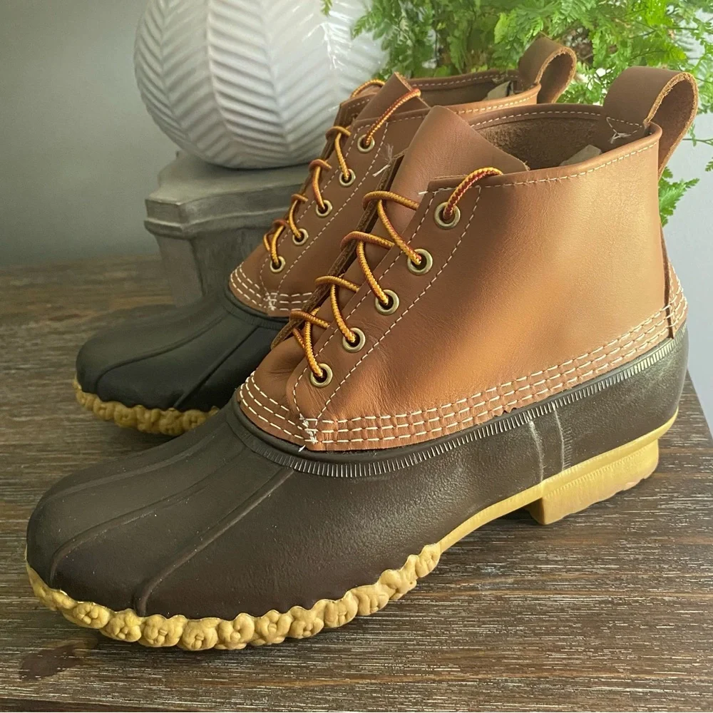 L.L. Bean Mens 10 6” Bean Duck Boots Hunting Fishing Camping‎ Outdoors Tan Brown