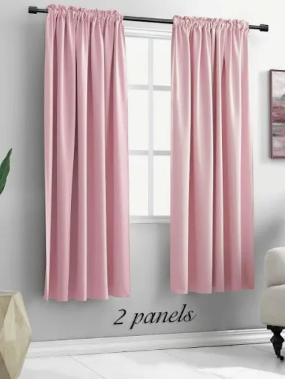 Donren Pink Room Darkening Curtains 2 Panels 42 X 54 Inches