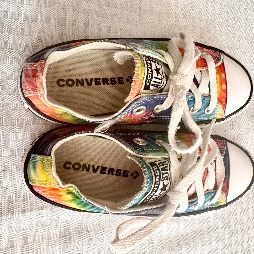 Converse All Star‎ Youth 12 Rainbow Tie-Dye Low Top Sneakers Colorful Casual