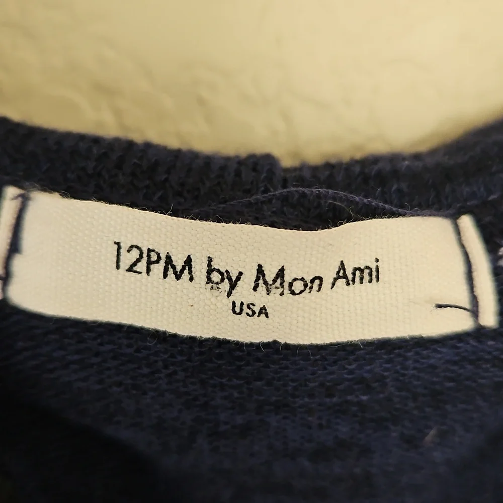 12 PM By‎ Mon Ami Navy and White Striped Top Large