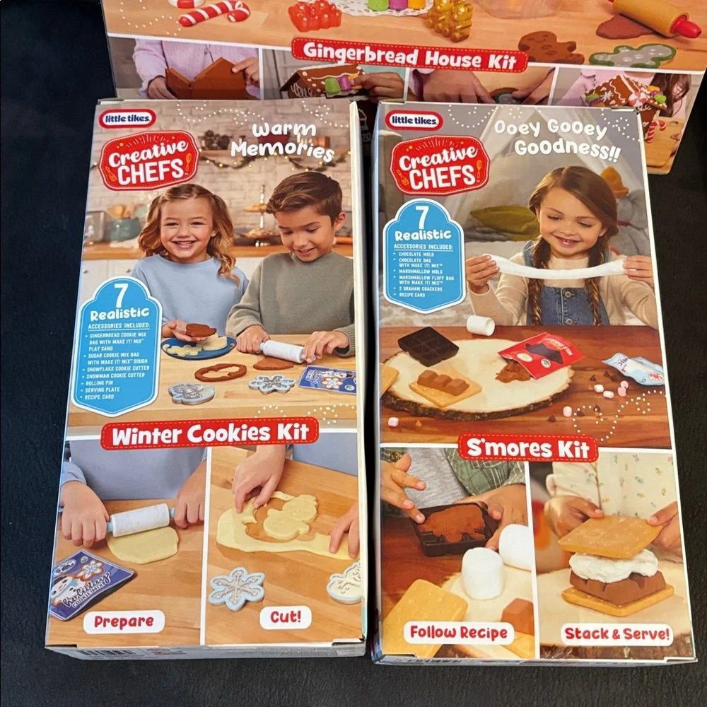 Little Tikes Creative Chefs Gingerbread House Winter Cookies & Smores Kits NEW