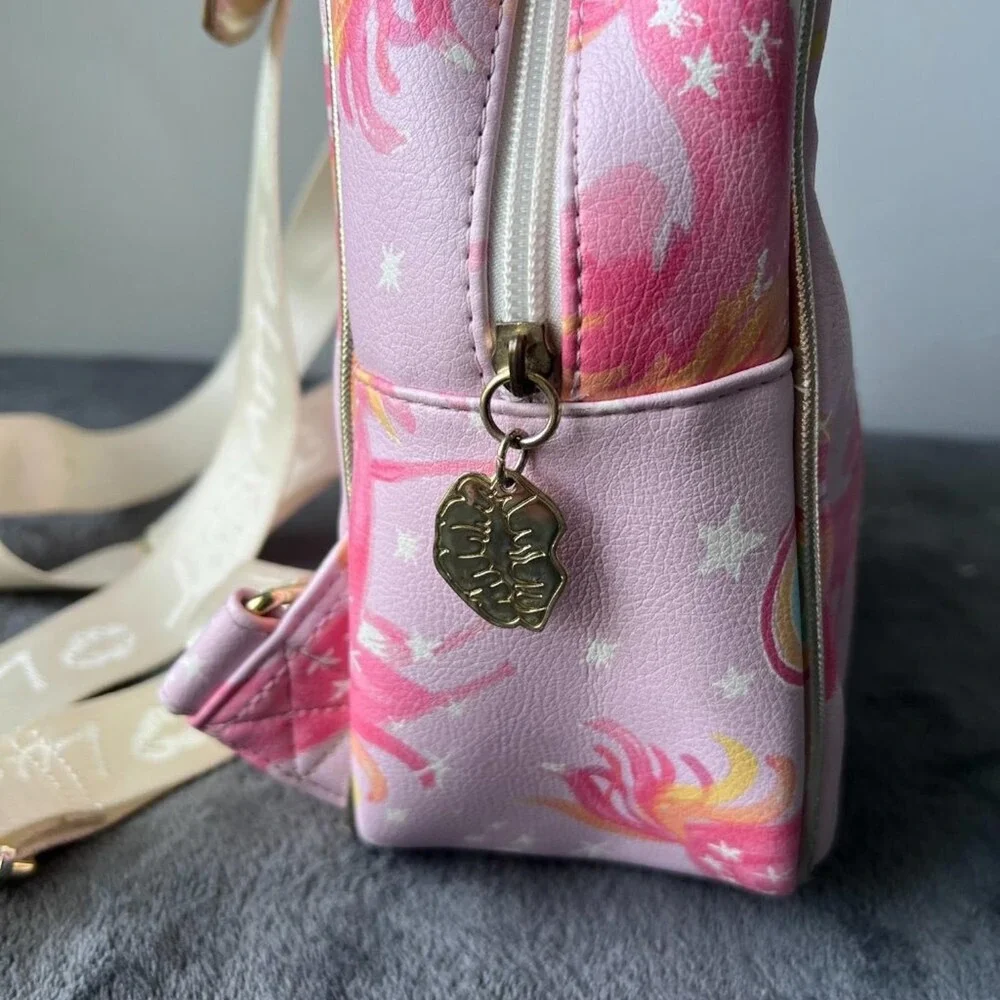 Betsey Johnson Pastel Rainbow Unicorn Heart Backpack Kidcore Kawaii Fairy Kei