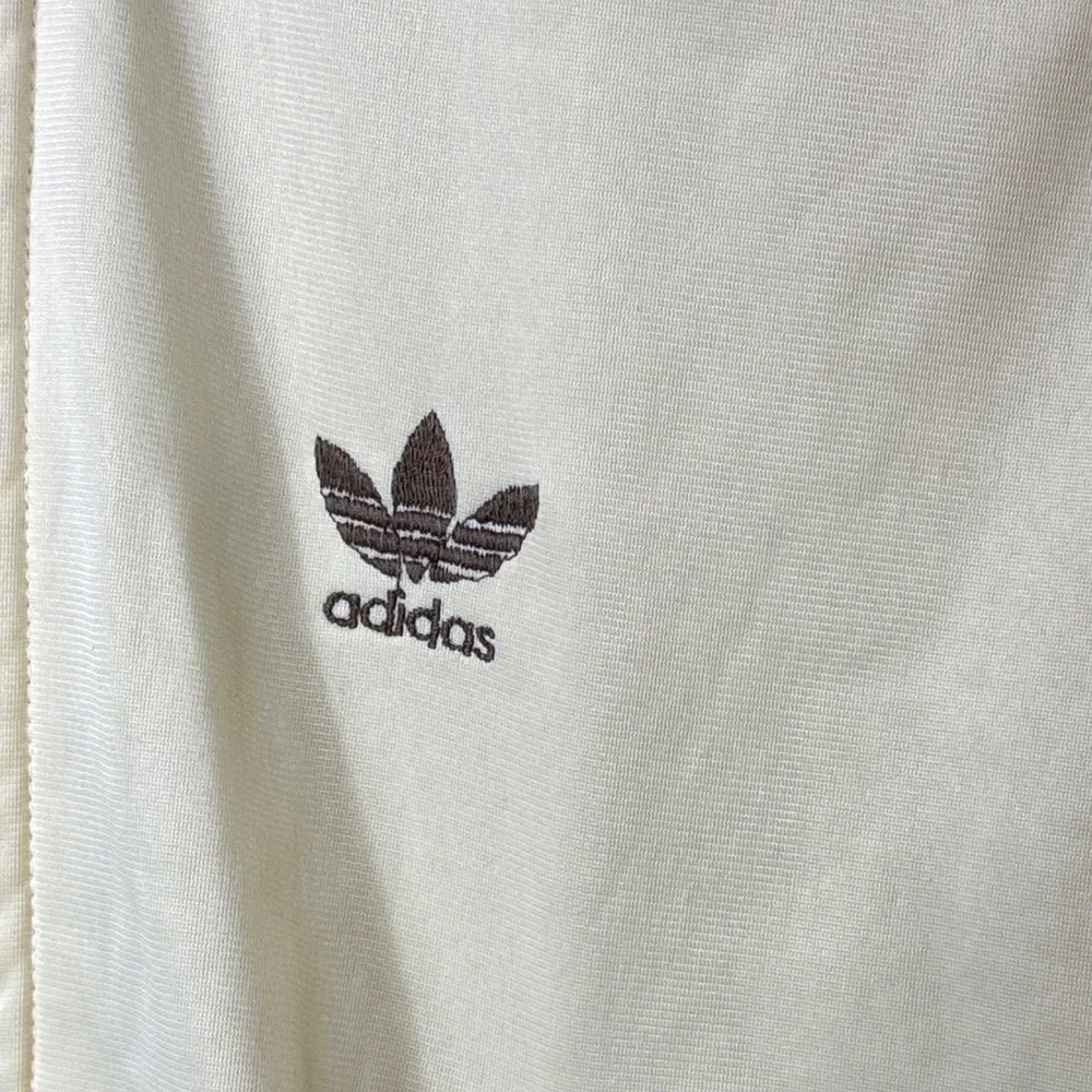 Vintage 80's Adidas Cream and‎ Brown Bomber Jacket