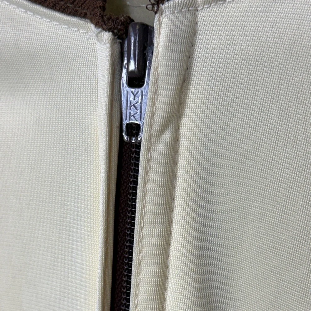 Vintage 80's Adidas Cream and‎ Brown Bomber Jacket