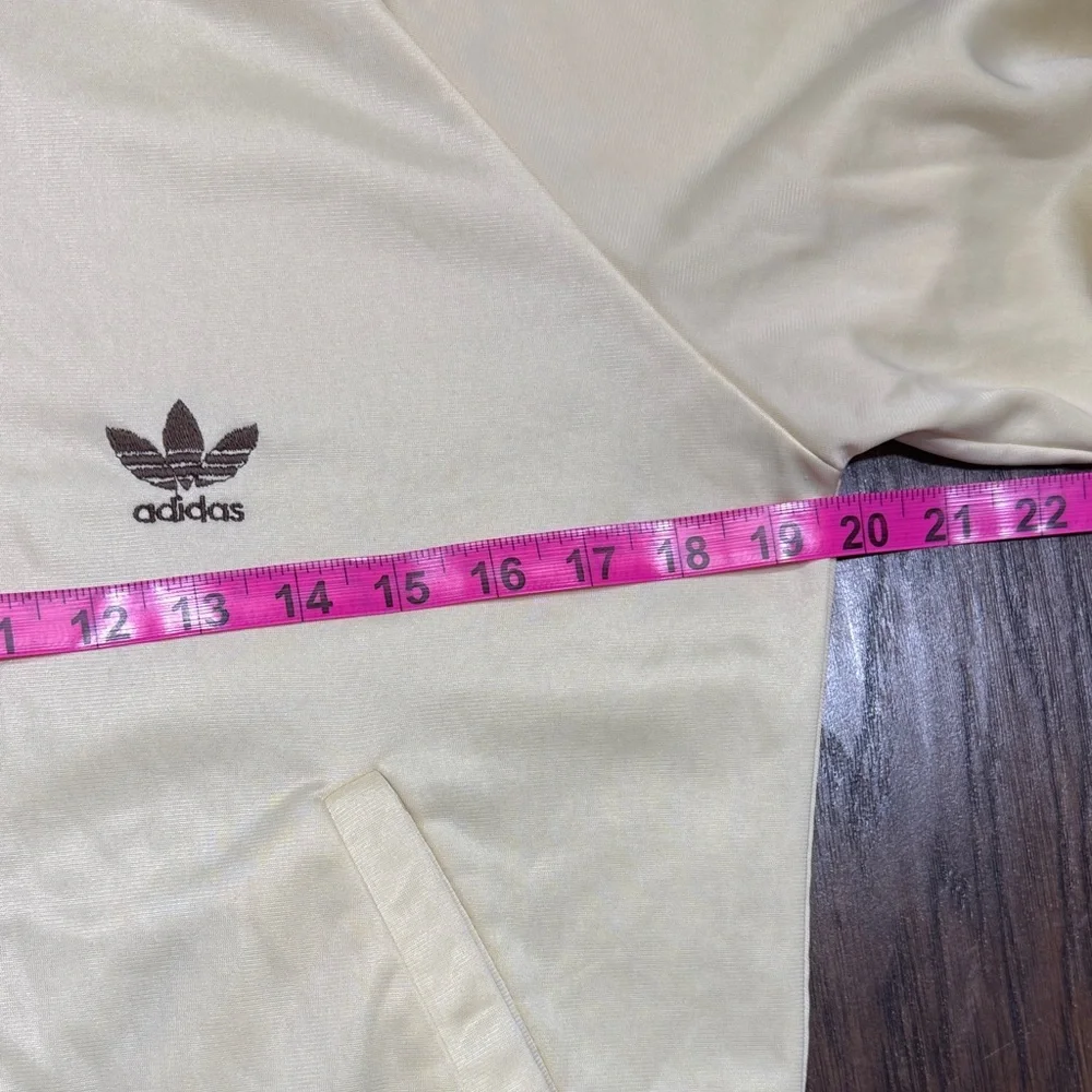 Vintage 80's Adidas Cream and‎ Brown Bomber Jacket