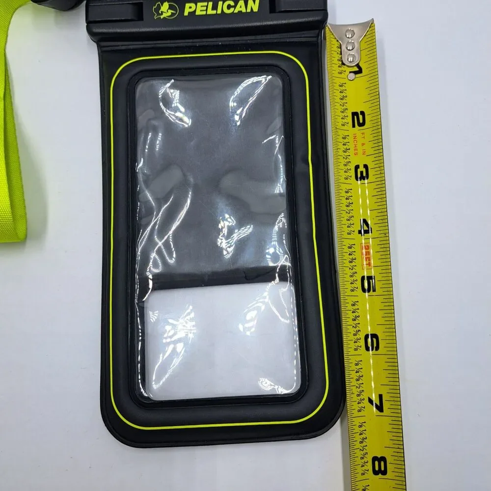 Pelican Marine Waterproof Phone Pouch Floating Case IP68 Neon Yellow Lanyard