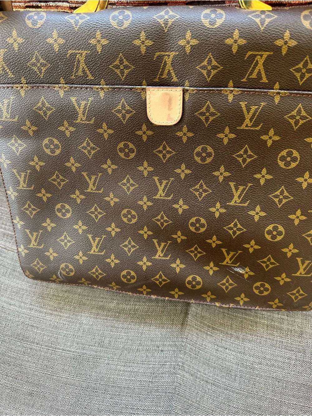 Classic Monogram Canvas Briefcase with Tan Leather Trim