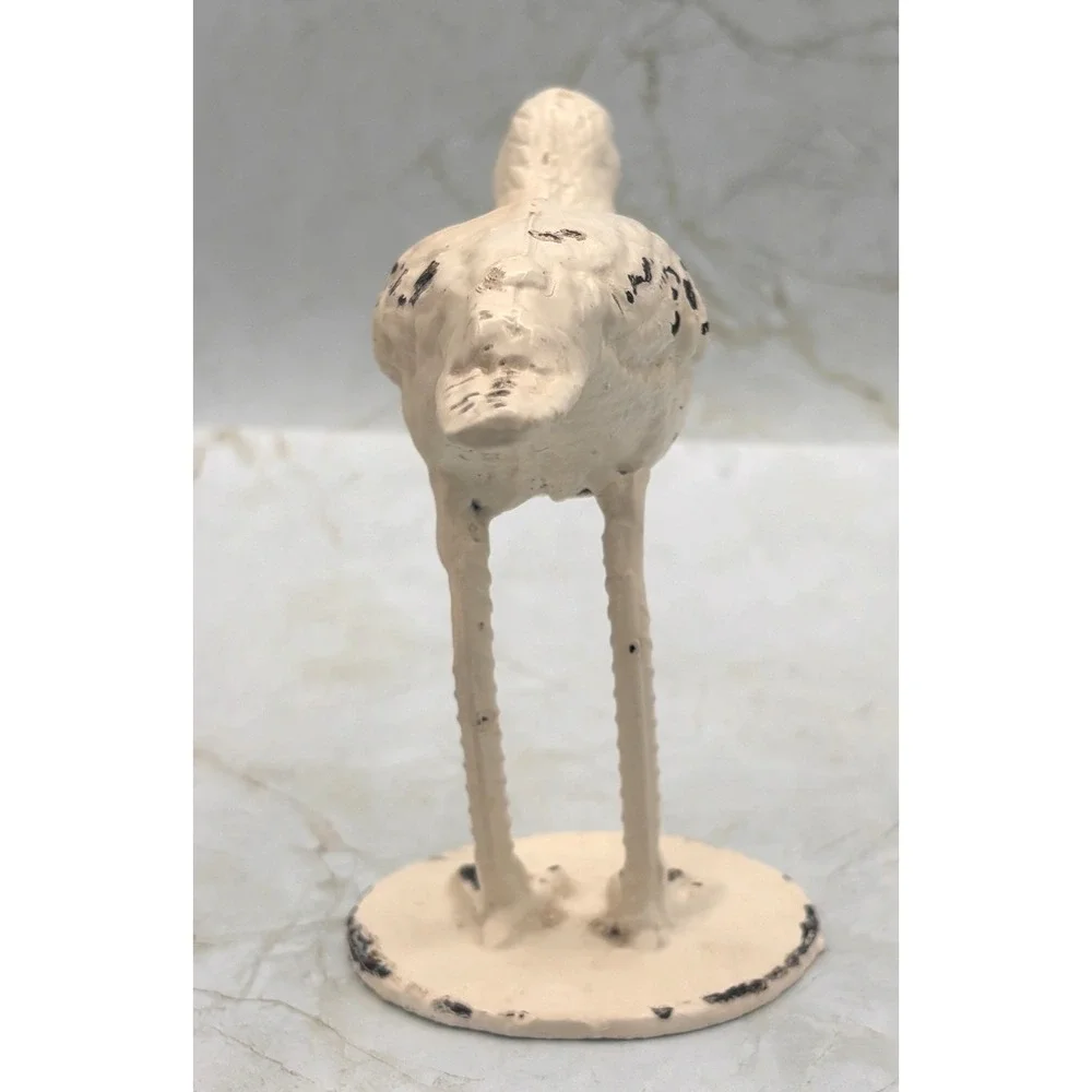Urban Outfitters Cast‎ Iron Sandpiper Figurine Antique White Distressed 6