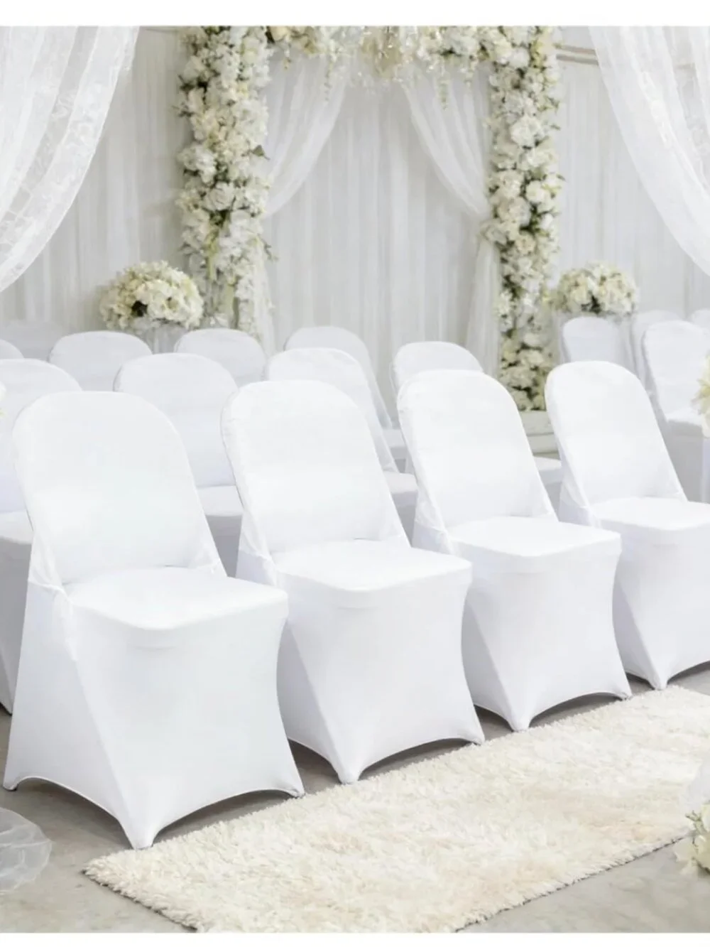8 NEW White Event Stretch Banquet Folding Chair Covers Wedding