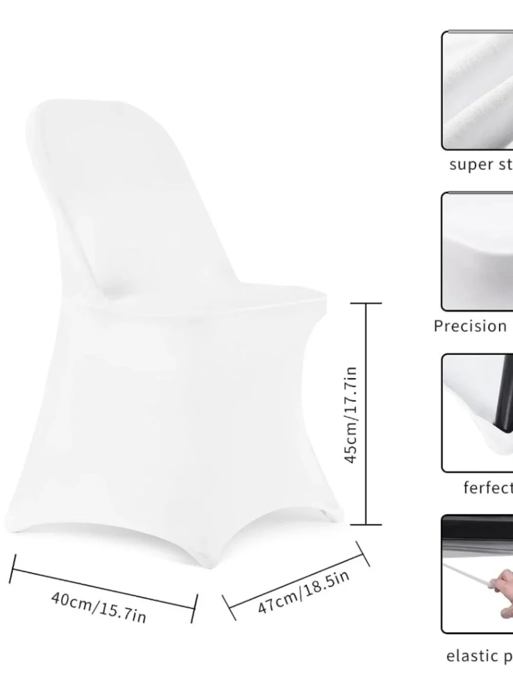 8 NEW White Event Stretch Banquet Folding Chair Covers Wedding