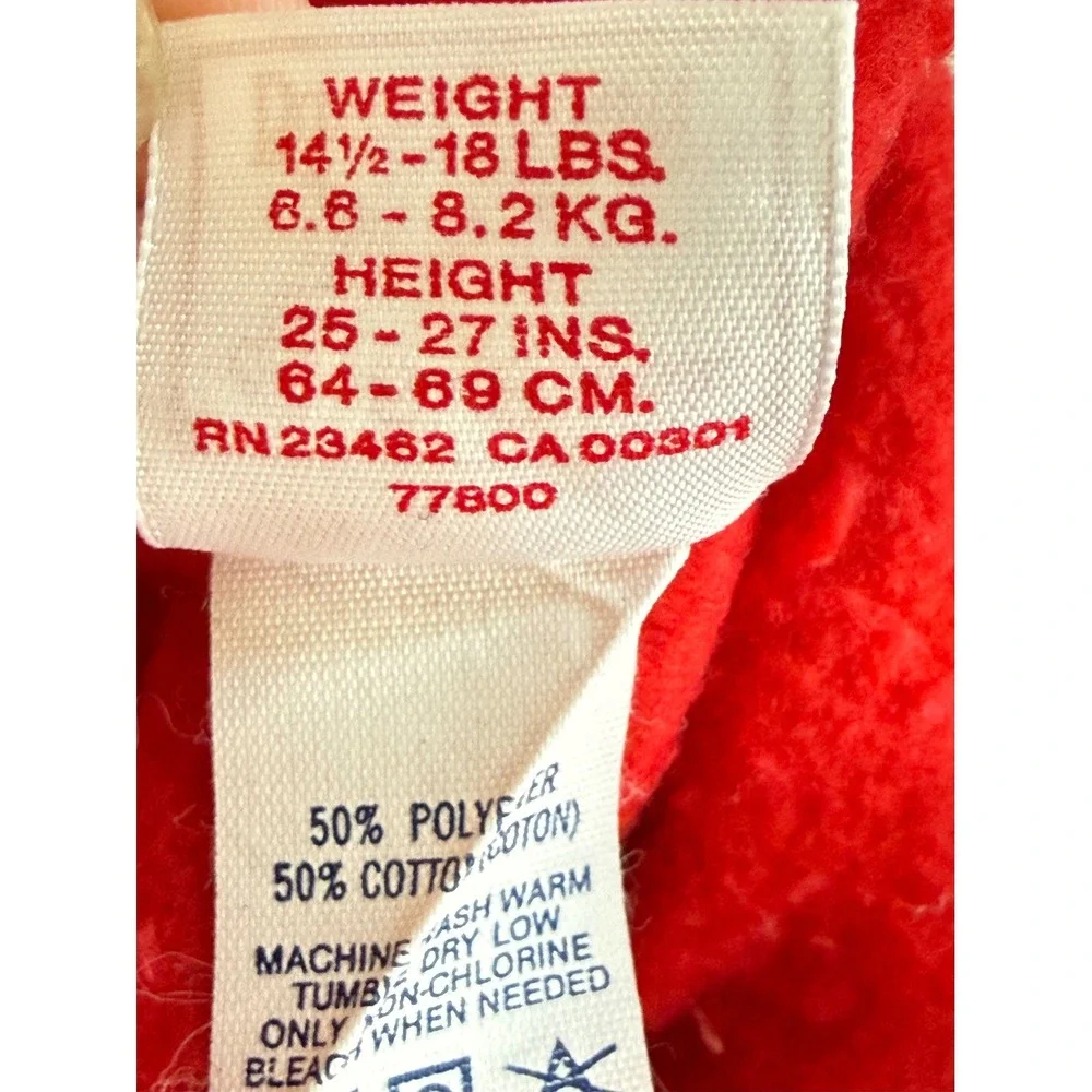 Vintage Buster Brown One Piece Romper Playsuit Baby Size 6-9 Months Red Bear B