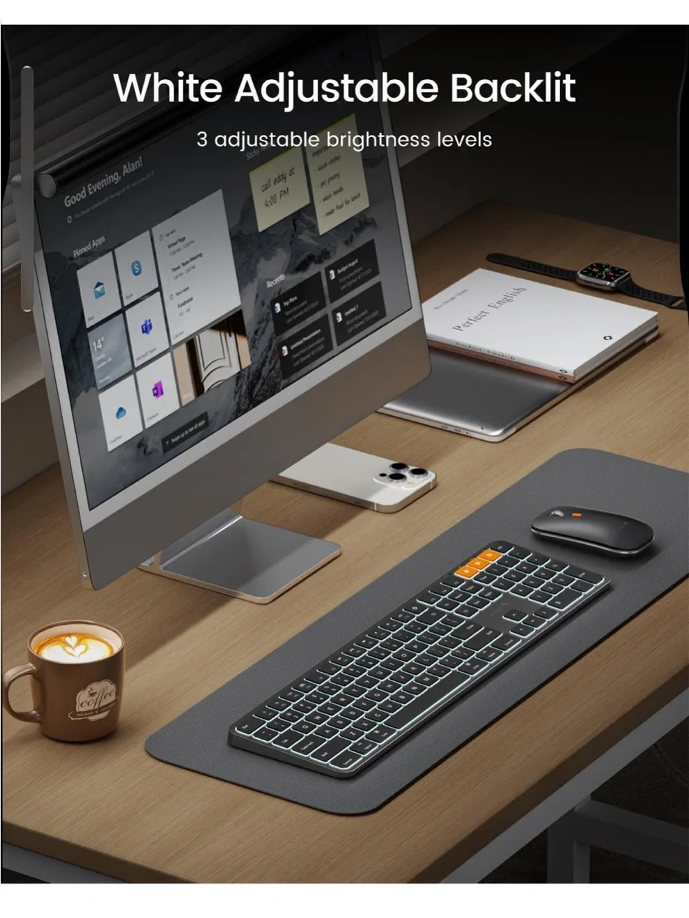 KM100-A Wireless Keyboard and Mouse Combo in Black