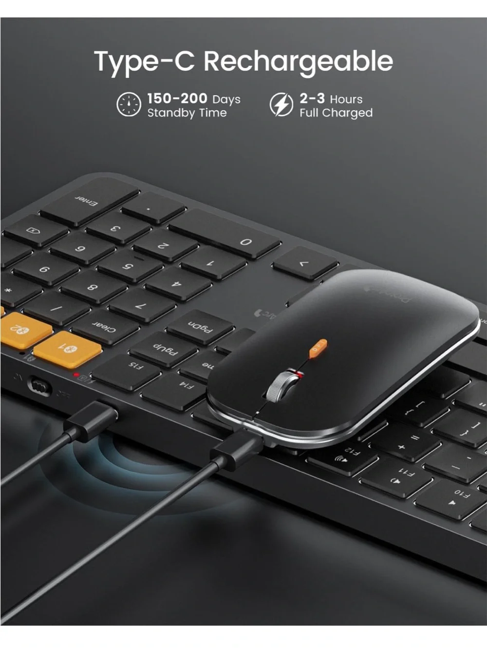 KM100-A Wireless Keyboard and Mouse Combo in Black