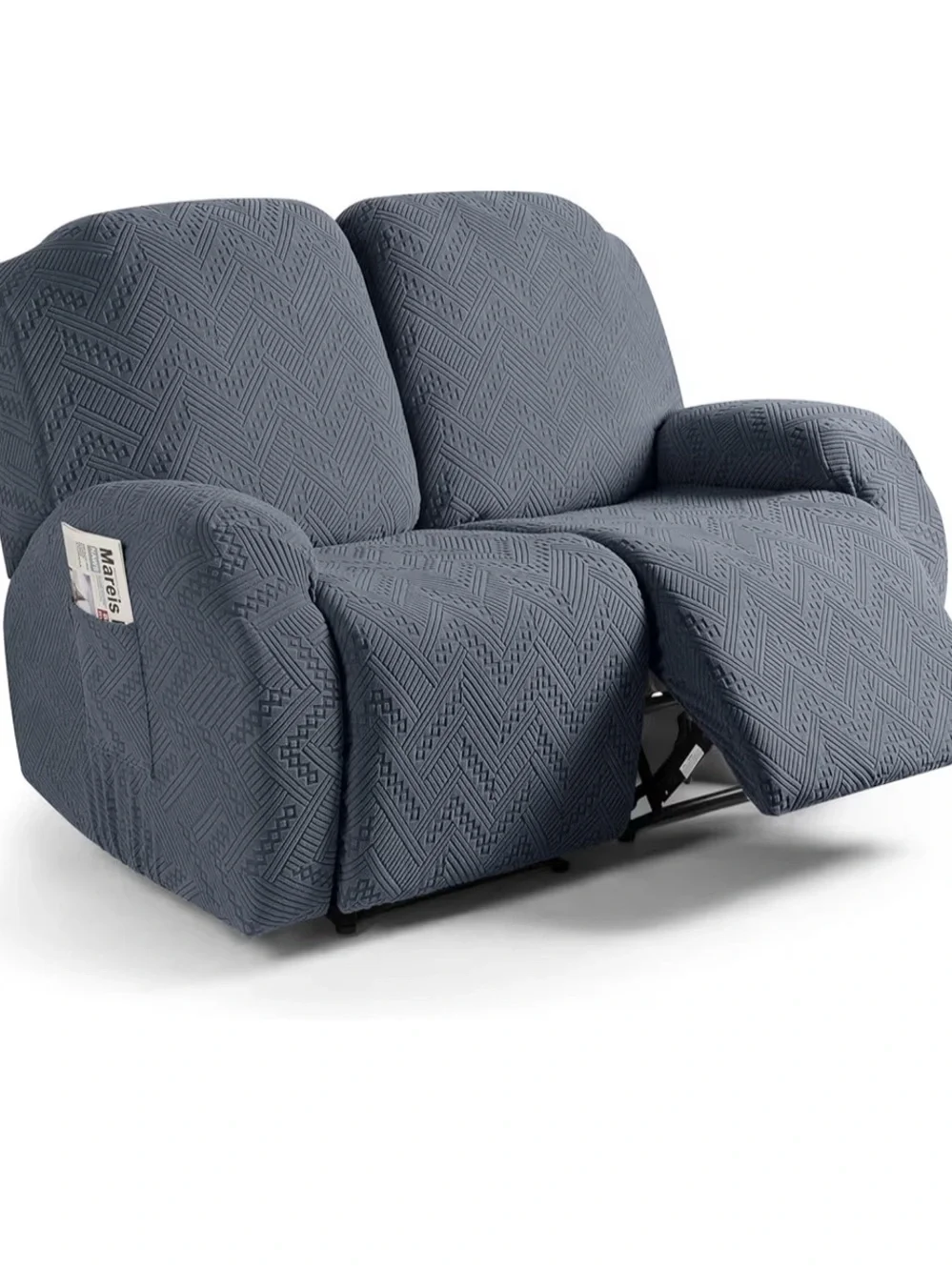 Recliner sofa cover Textured Grey to lllDouble Recliner Sofa trotting rr