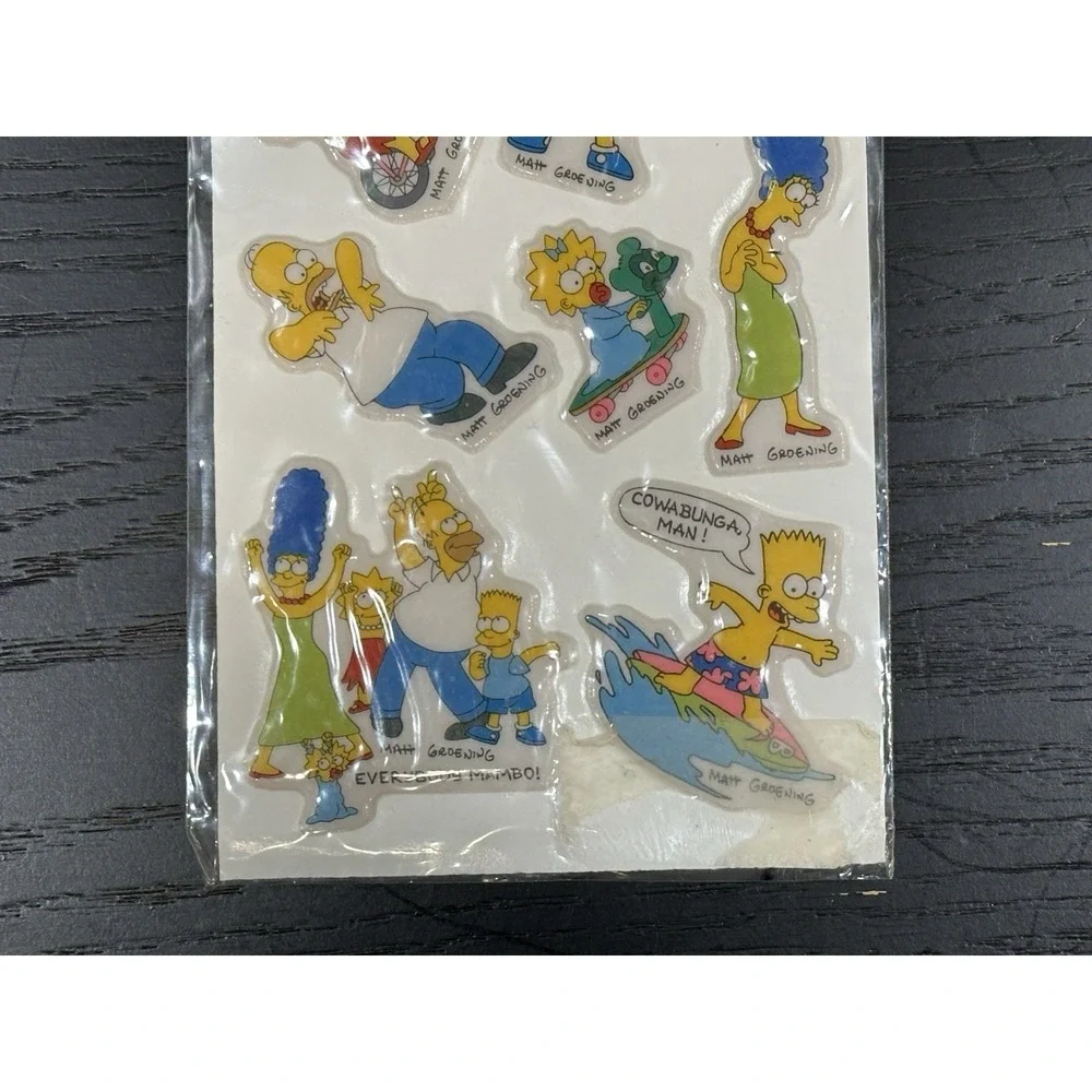 VTG Y2K Simpson Mixed Lot - Collectable 5 Magnet Sheet & Puffy Stickers READ