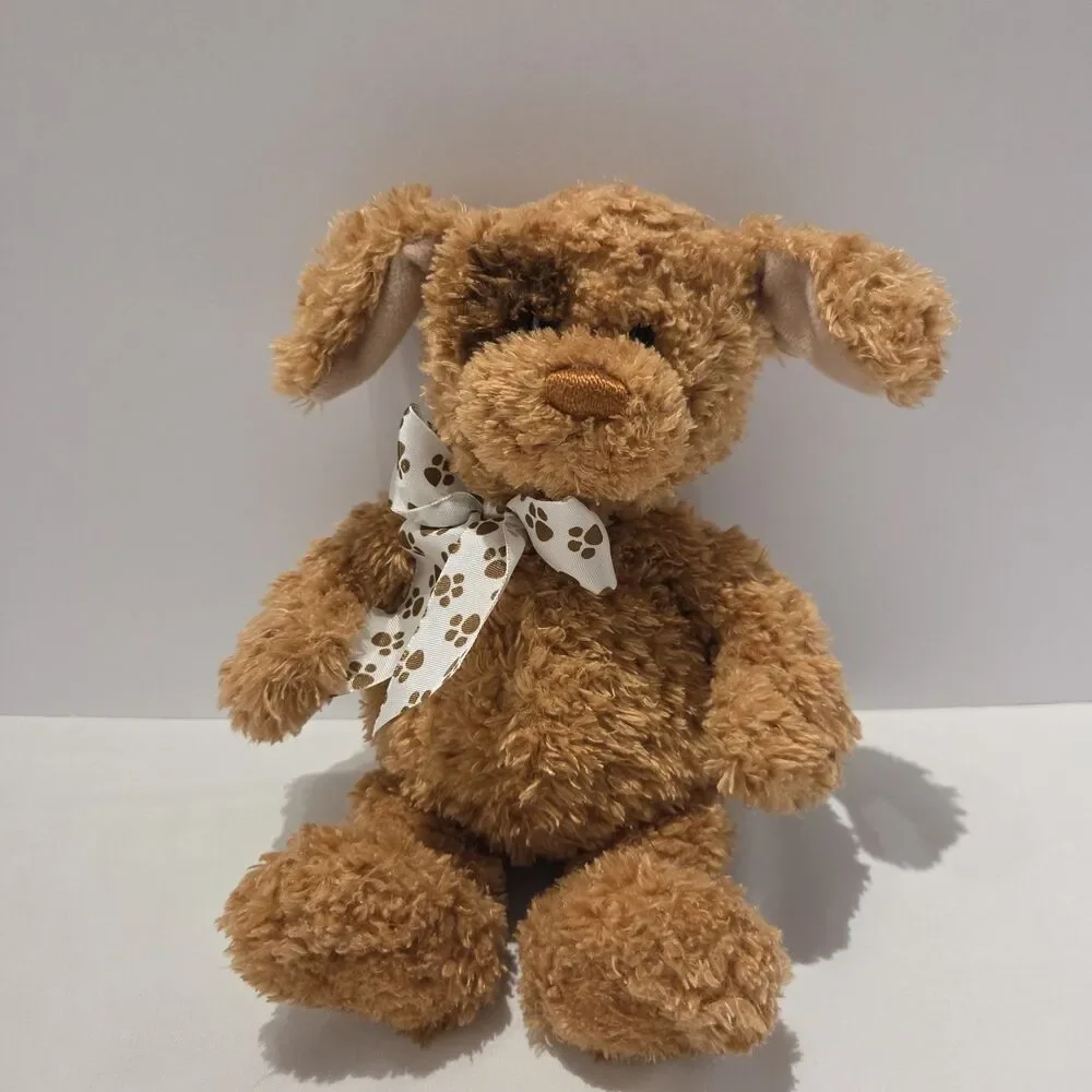 Gund Puppy Dog Plush 13039 Plush Gus Kirby Brown Patch Spot Bow 10