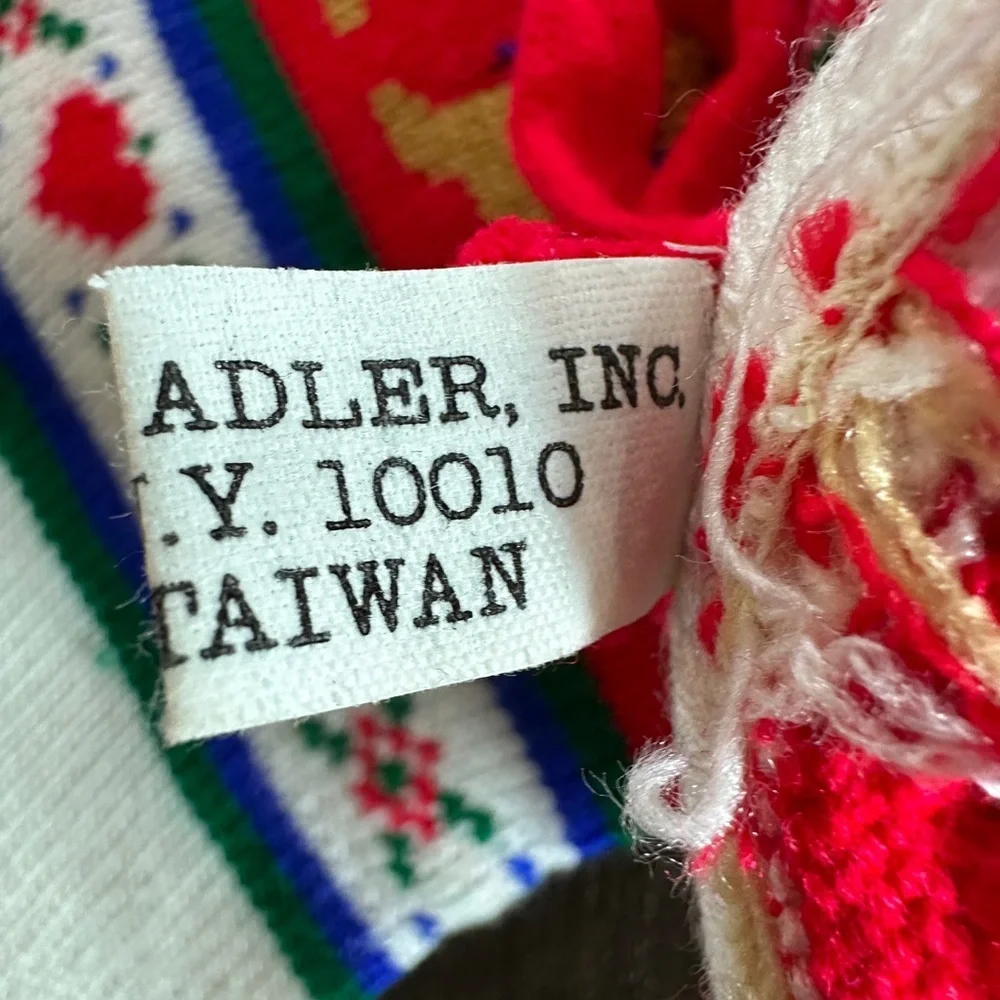 Festive VTG Knit Christmas Stockings - Teddy Bears and Rocking Horses.