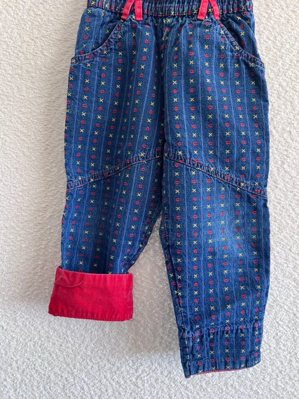 Osh Kosh B’Gosh Vintage Retro Toddler Blue Denim X O Embroidered Jeans Size‎ 3T