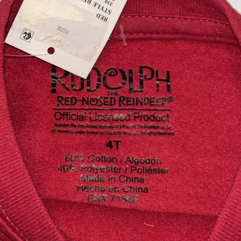 KING MOONRACER 4T Red Long Sleeve Sweatshirt Rudolph The Red Nose Reindeer
