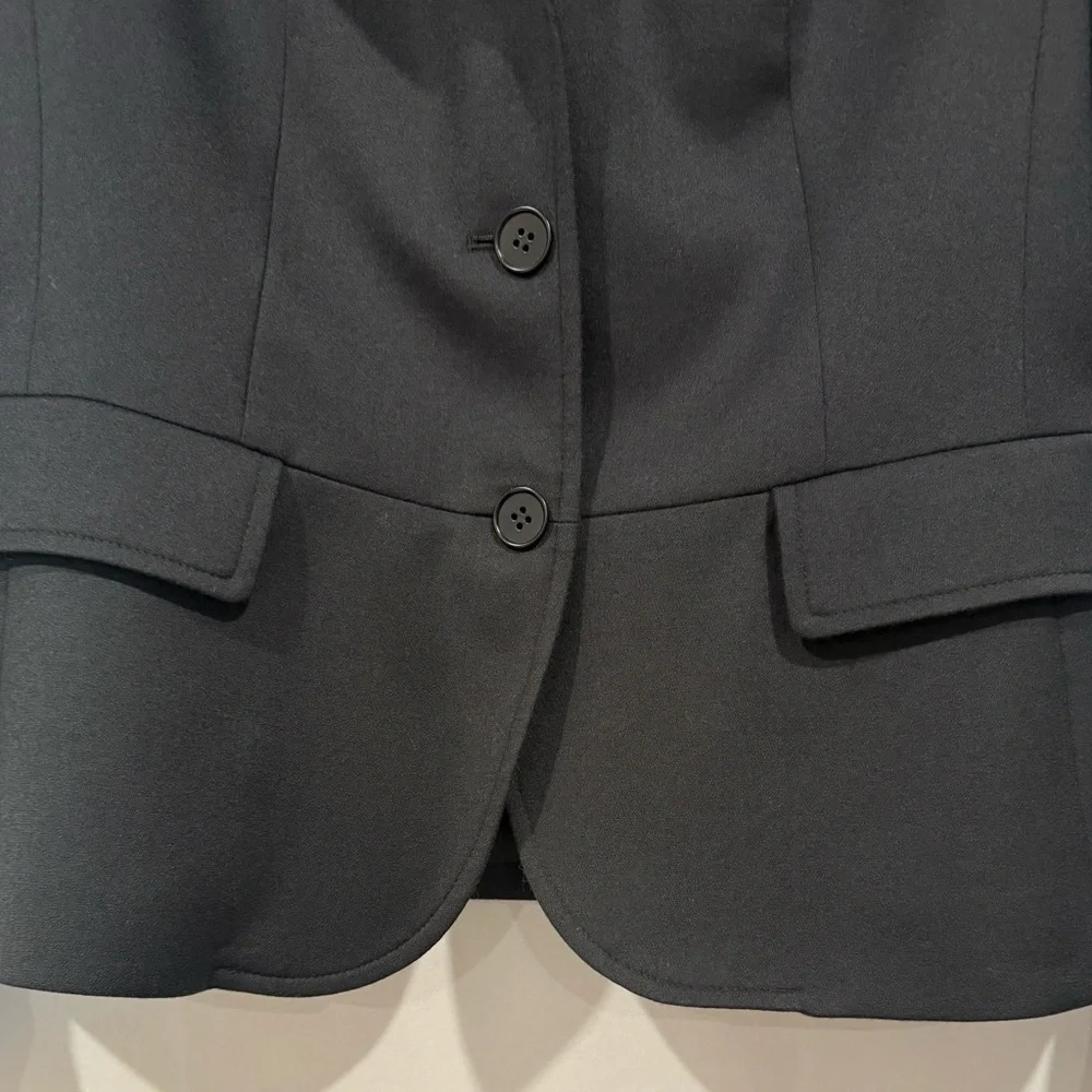 Talbots Blazer Wool Blend Jacket Velvet Collar Tailored Classic Black Size 8