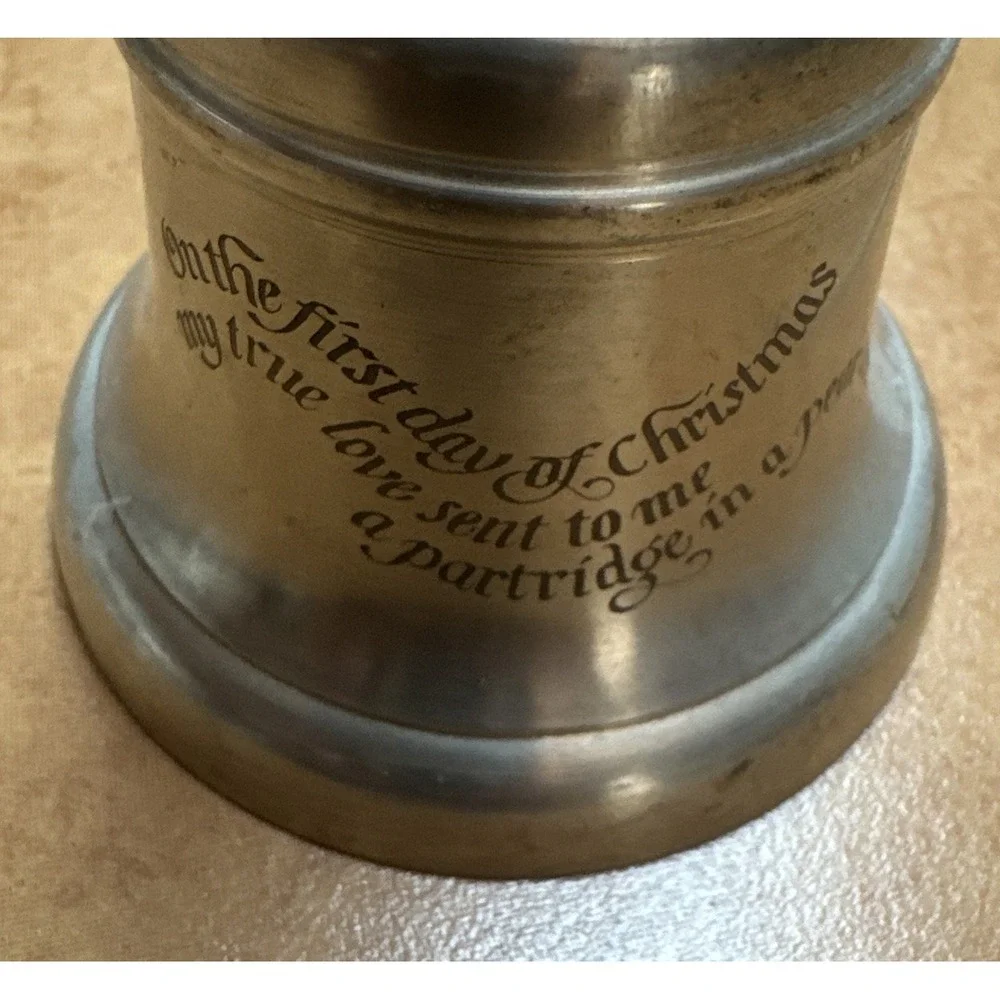1978 Crown &‎ Rose 12 Days Of Christmas Pewter Bell - On The First Day Of