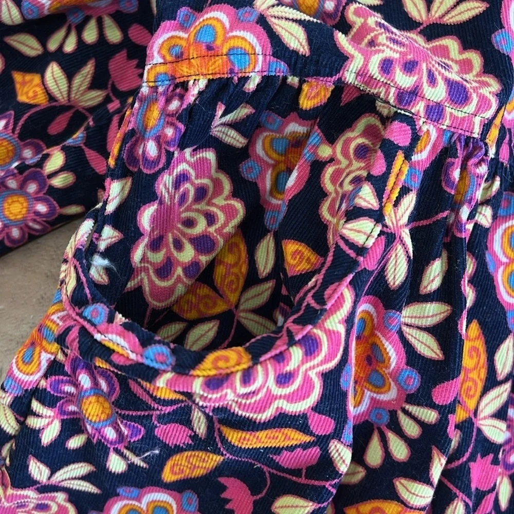 Hanna andersson retro floral corduroy dress