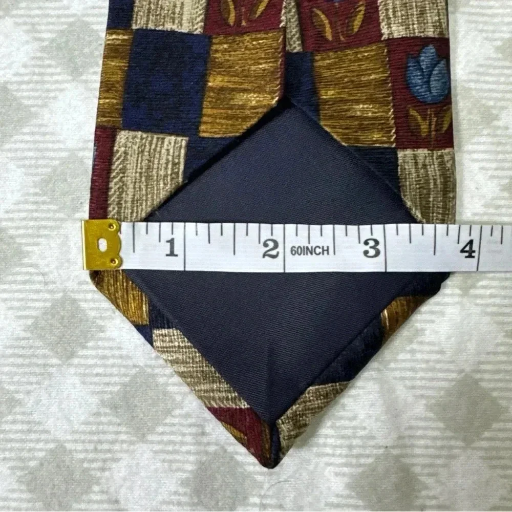 Corporate Collection JoS A Bank Men Silk Tie Floral Pattern EUC Sewn In USA