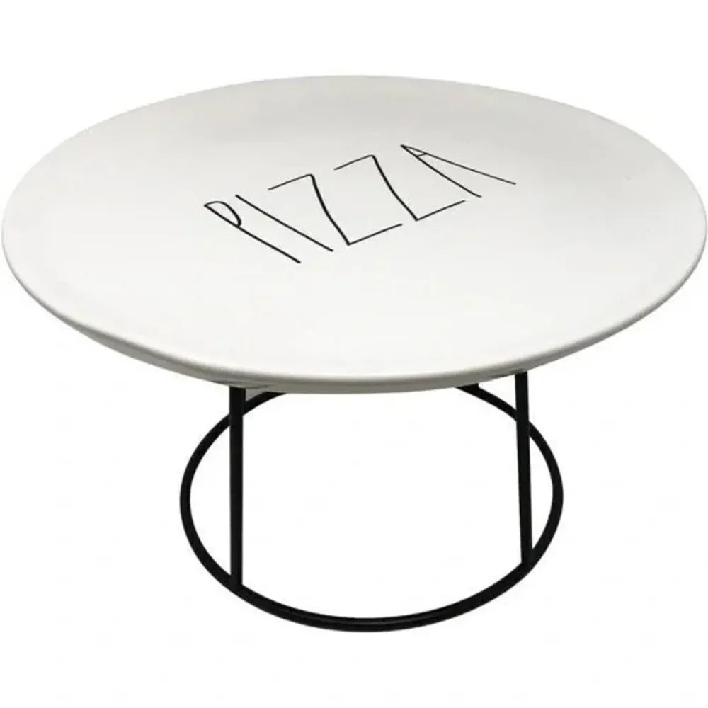 NWT Rae Dunn Pizza Tray and Cutter Set - includes stand, plate, and pizza cutter