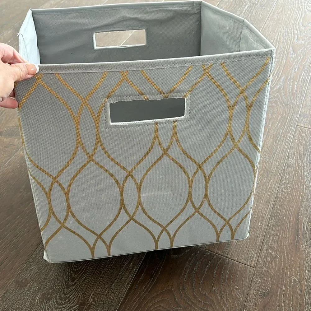 Canvas storage box with gold pattern -multiple available