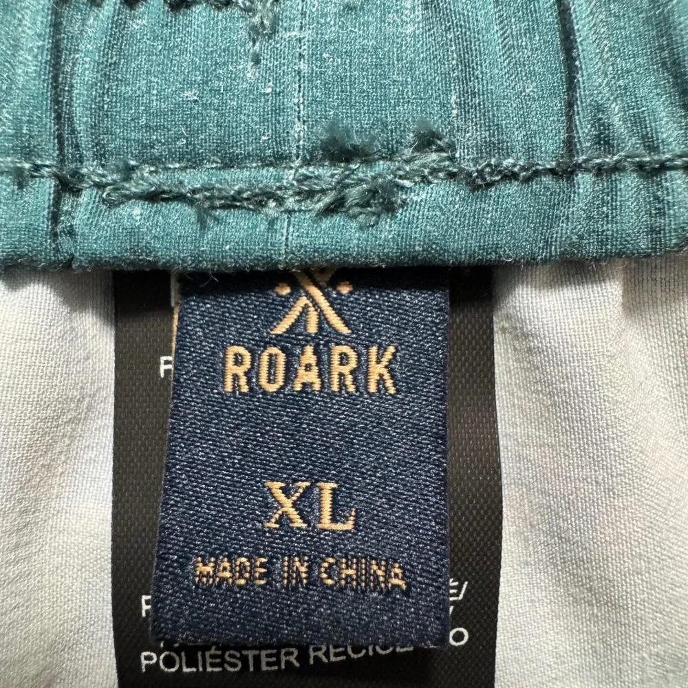 ROARK Mens XL Board Shorts Swim Trunks‎ Hemp Blend Geometric Print Drawstring