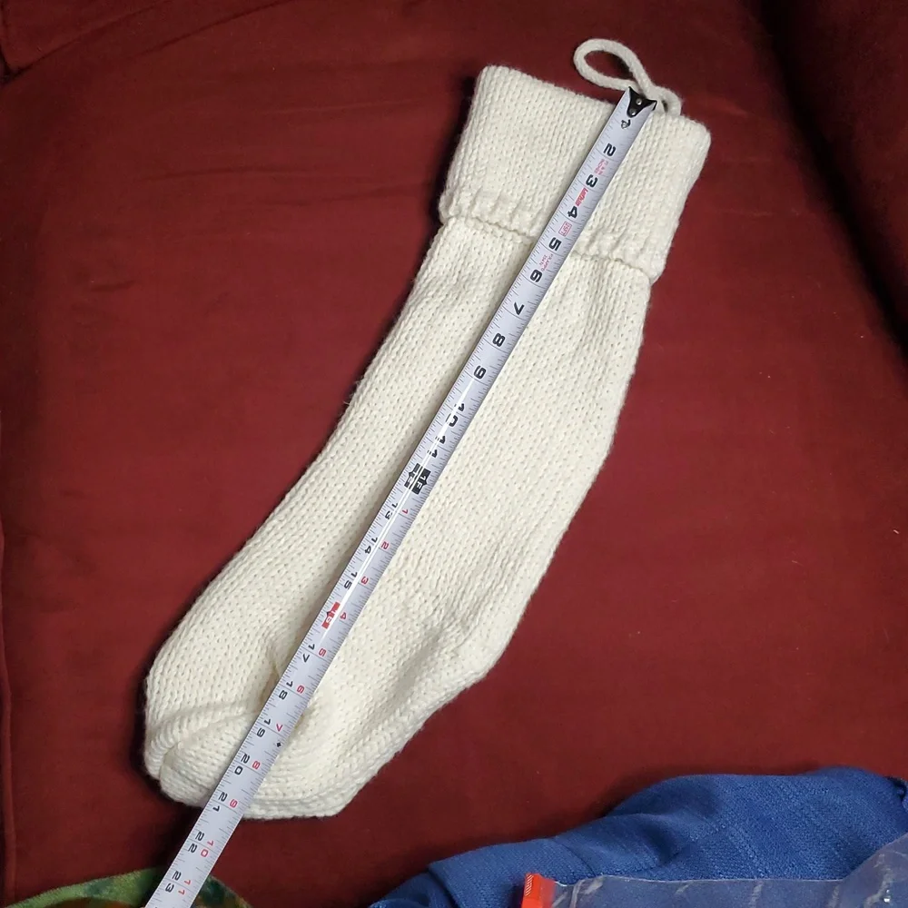 Soft‎ Knit Christmas Stocking with Red Paw Print