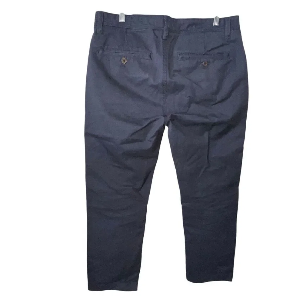 Fat Face Pants Mens 34x25 Flat Front Straight Leg Navy‎ Blue Chino